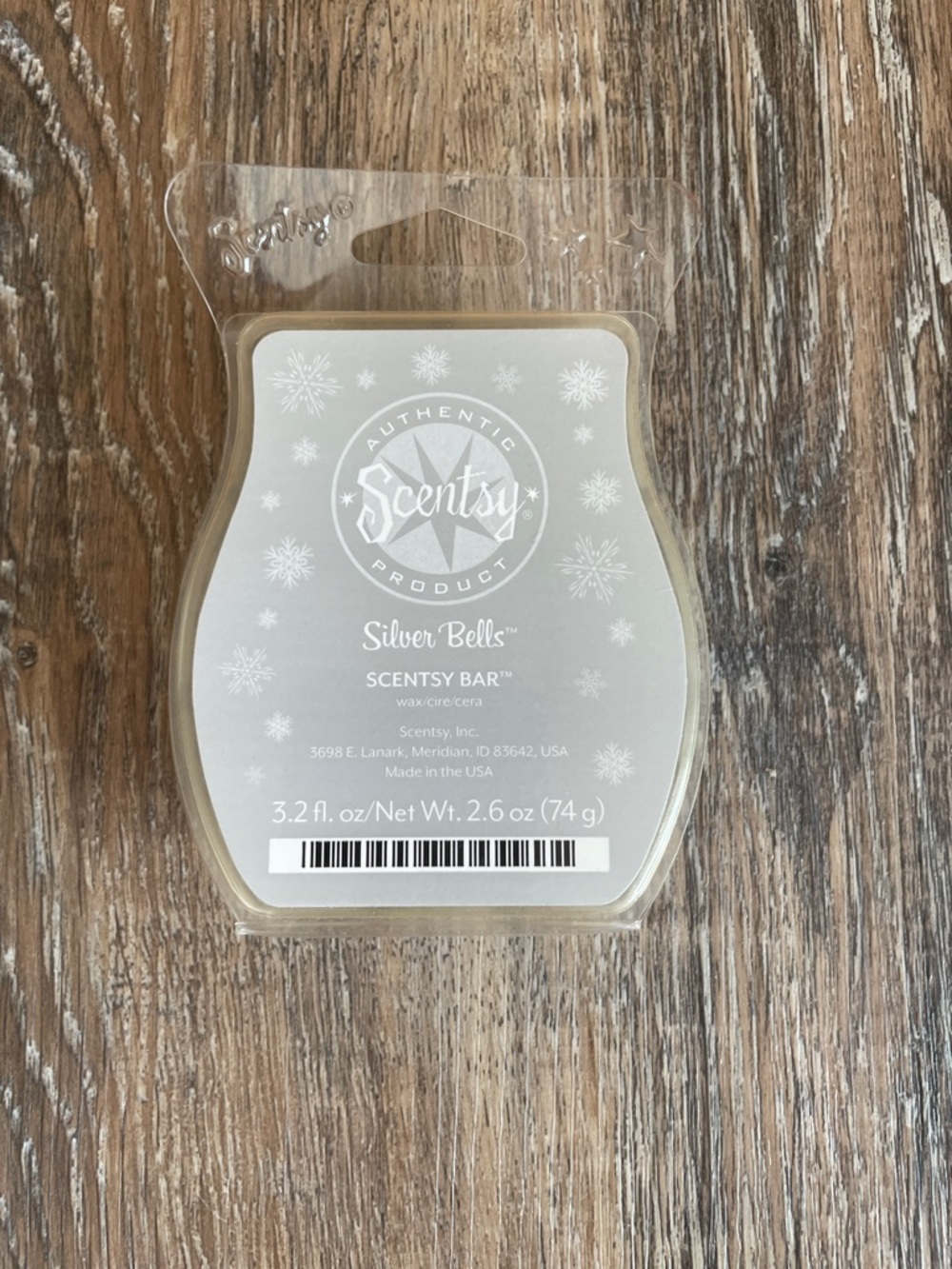 Scentsy Silver Bells Wax Bar - Silver White full bar!